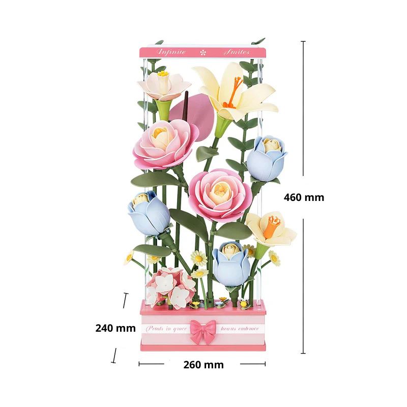 Rokr Art Floral Blooming Bouquet Box AF01D dimensions