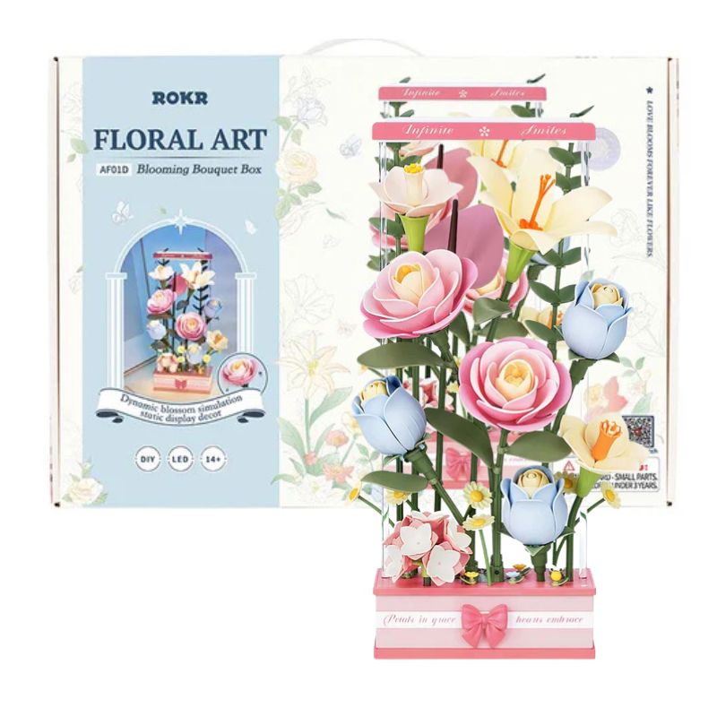 Rokr Art Floral Blooming Bouquet Box AF01D packing