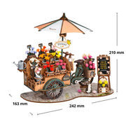 Rolife Robotime Blossom Cart TGS03S dimensions